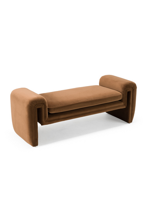   Modern or European furniture - Brown Velvet Bench - link to oroa.com | Oroa.com