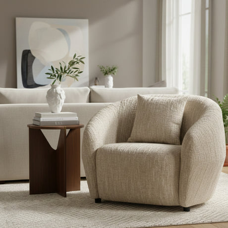   Modern Beige Fabric Accent Chair | Oroa.com