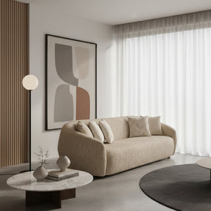   4 Seater Beige Fabric Sofa | Oroa.com