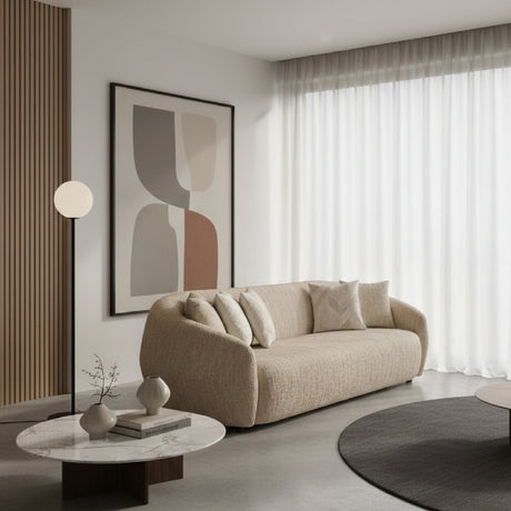   4 Seater Beige Fabric Sofa | Oroa.com