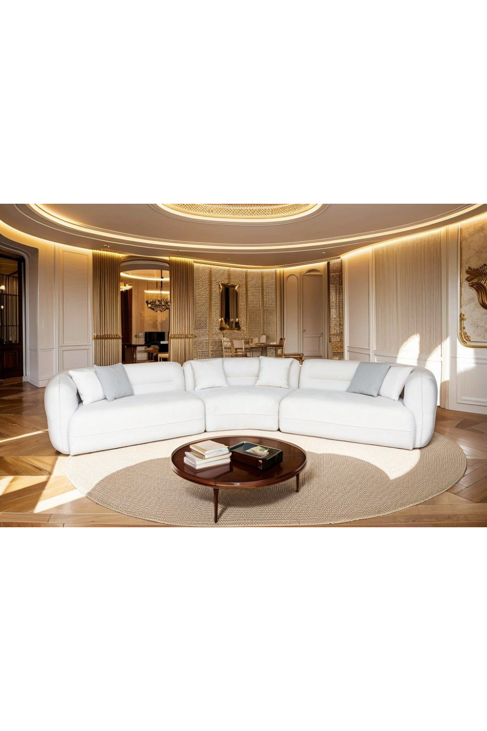   White Curved Sectional Sofa | Oroa.com