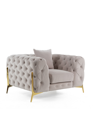   Button-Tufted Velvet Lounge Chair | Oroa.com