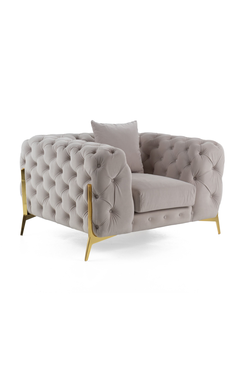   Button-Tufted Velvet Lounge Chair | Oroa.com