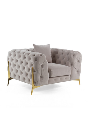   Button-Tufted Velvet Lounge Chair | Oroa.com