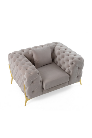   Button-Tufted Velvet Lounge Chair | Oroa.com