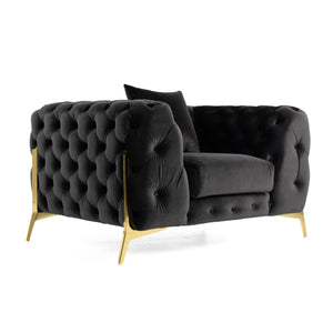   Button-Tufted Velvet Lounge Chair | Oroa.com