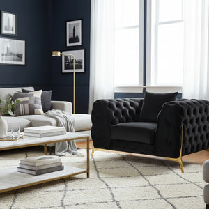   Button-Tufted Velvet Lounge Chair | Oroa.com
