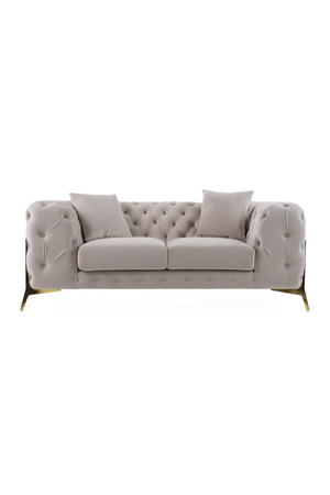  Button-Tufted Velvet Loveseat | Oroa.com