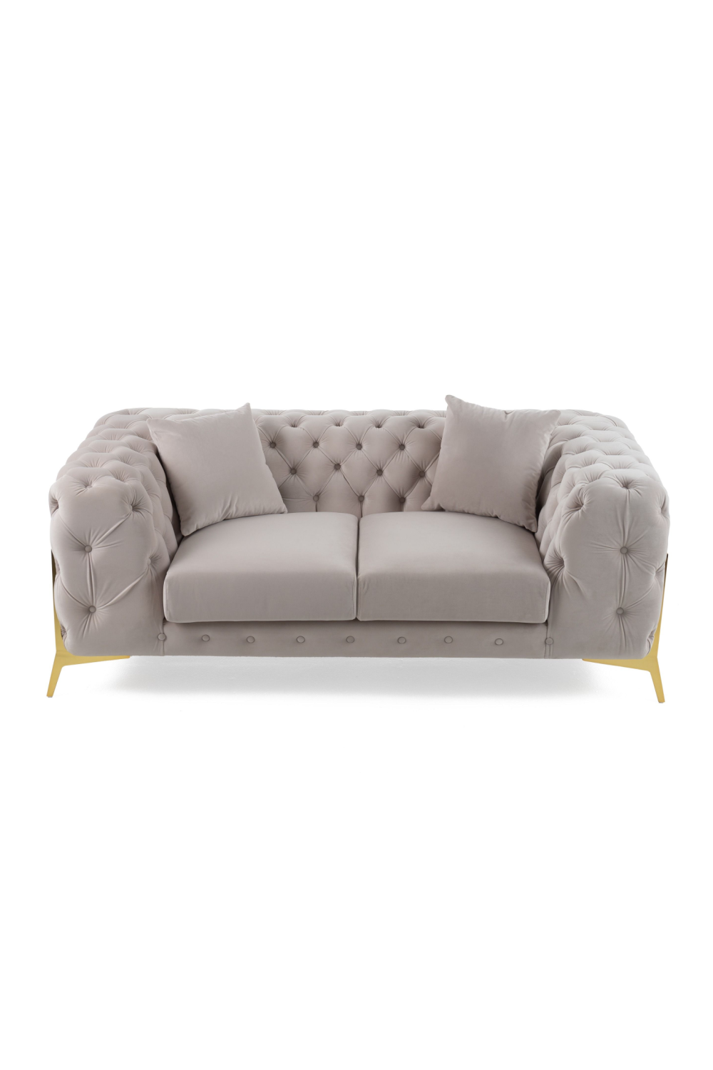   Button-Tufted Velvet Loveseat | Oroa.com