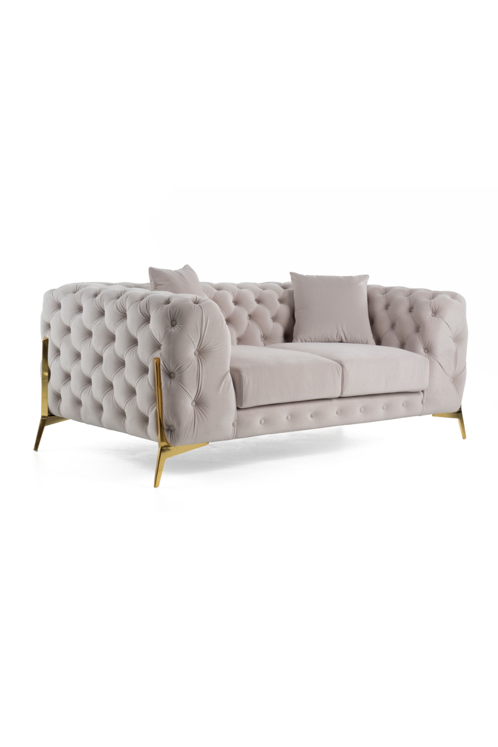   Button-Tufted Velvet Loveseat | Oroa.com