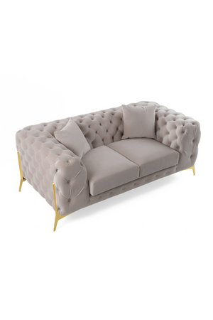   Button-Tufted Velvet Loveseat | Oroa.com