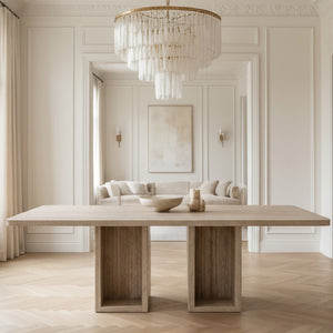   Rectangular Travertine Dining Table | Oroa.com