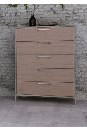   Brown Oak 5-Drawer Chest | Oroa.com