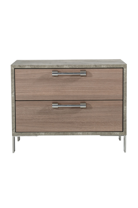  Brown Oak 2-Drawer Nightstand | Oroa.com