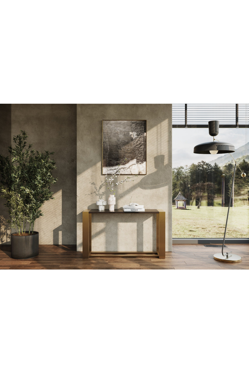   Brass Framed Console Table | Oroa.com