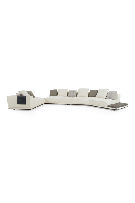   Ivory Sectional Sofa with Coffee Table | Oroa.com