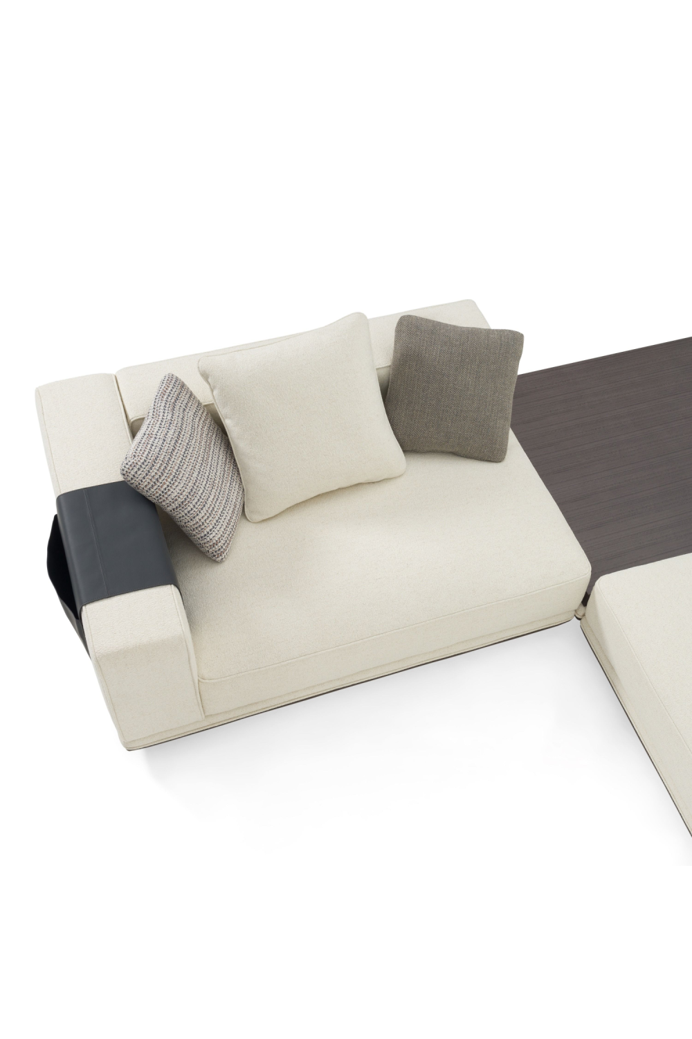   Ivory Sectional Sofa with Coffee Table | Oroa.com