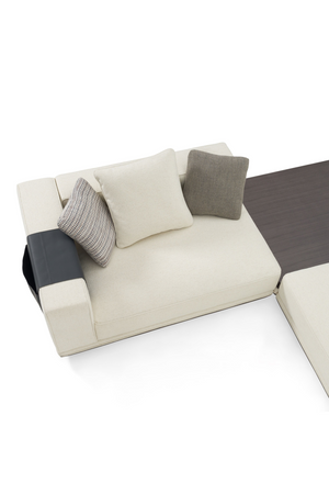   Ivory Sectional Sofa with Coffee Table | Oroa.com