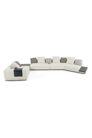   Ivory Sectional Sofa with Coffee Table | Oroa.com