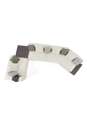   Ivory Sectional Sofa with Coffee Table | Oroa.com