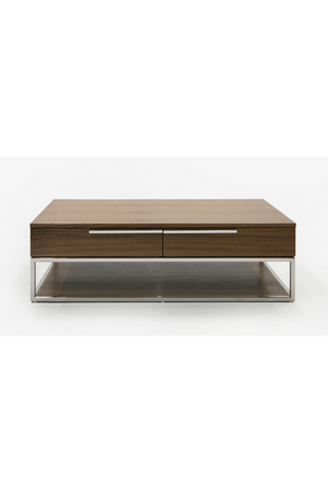   Walnut Veneer 2-Drawer Coffee Table | Oroa.com