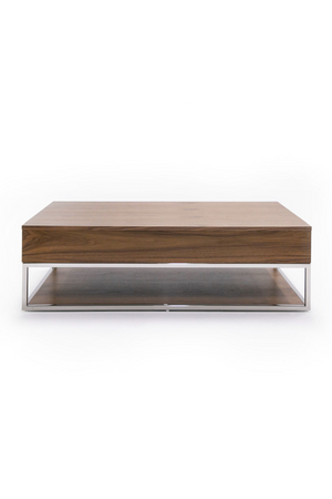   Walnut Veneer 2-Drawer Coffee Table | Oroa.com