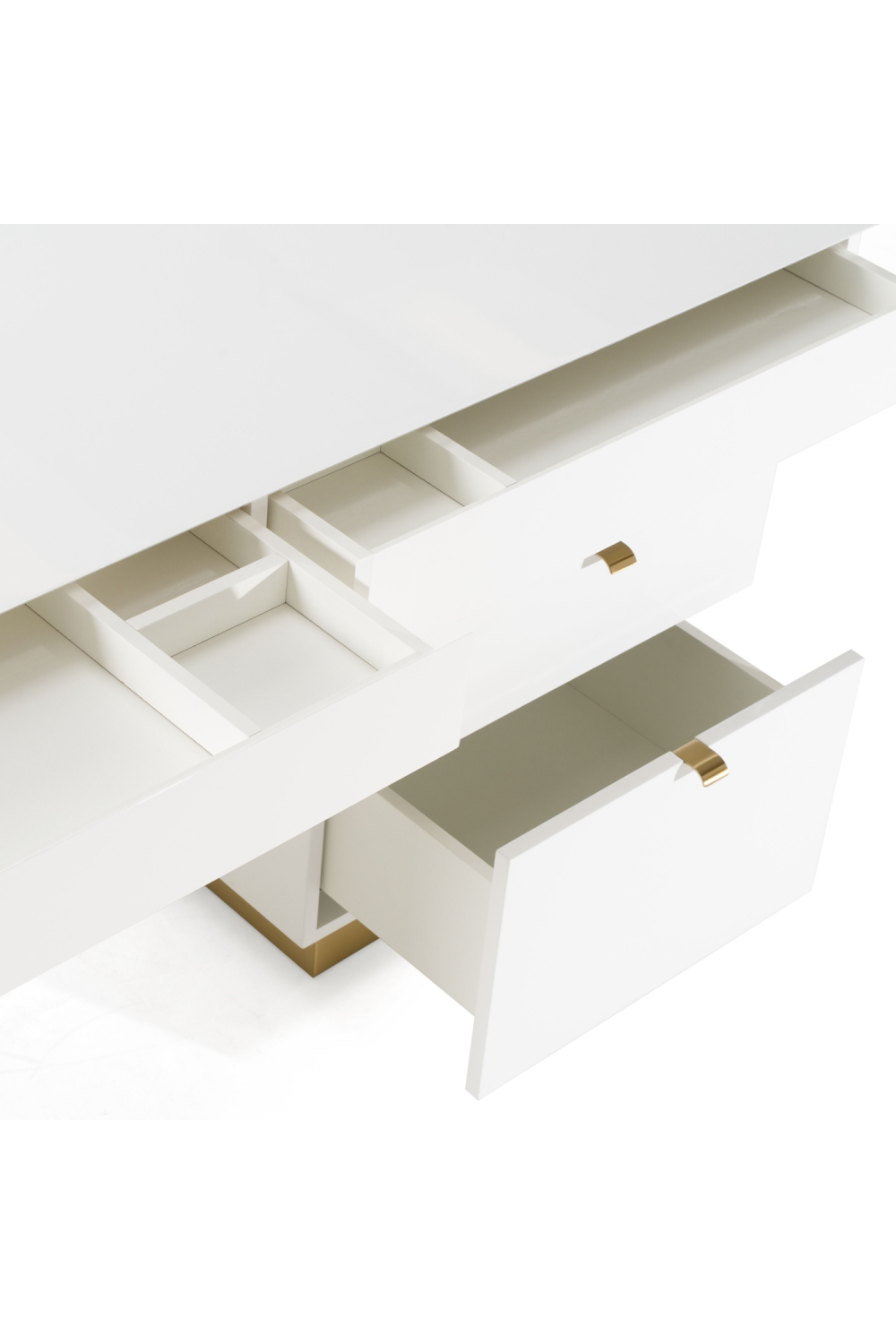   White Gloss 4-Drawer Desk | Oroa.com