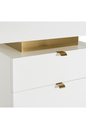   White Gloss 4-Drawer Desk | Oroa.com