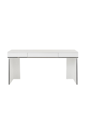   Glossy White 3-Drawer Desk | Oroa.com