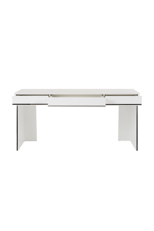   Glossy White 3-Drawer Desk | Oroa.com