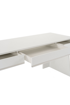  Glossy White 3-Drawer Desk | Oroa.com