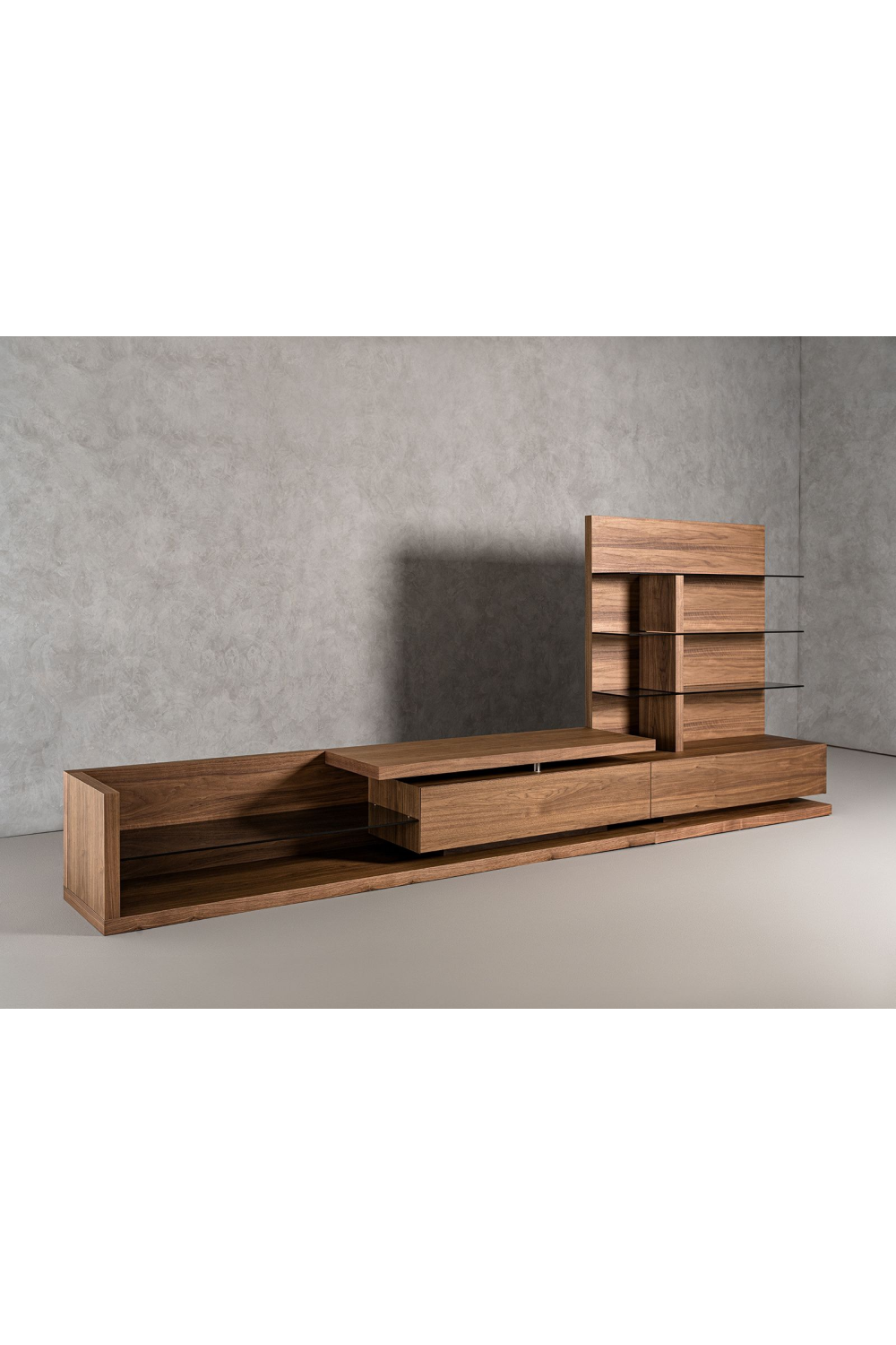   Walnut Veneer Reversible Entertainment Center | Oroa.com