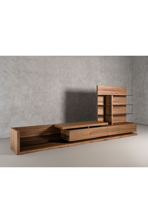   Walnut Veneer Reversible Entertainment Center | Oroa.com