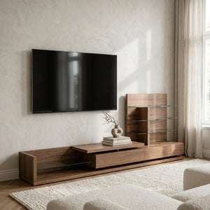   Walnut Veneer Reversible Entertainment Center | Oroa.com