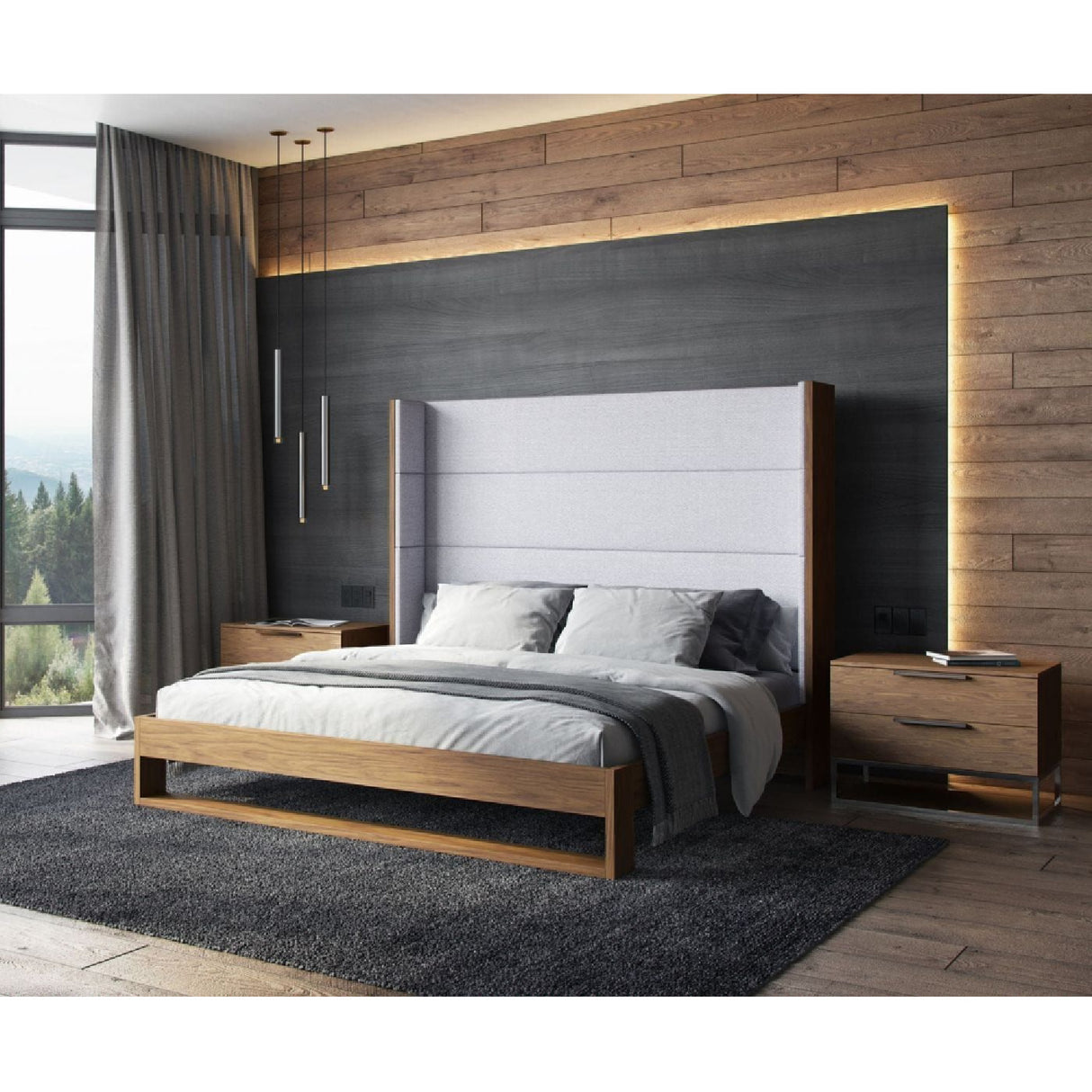   Gray Wingback Bed | Oroa.com