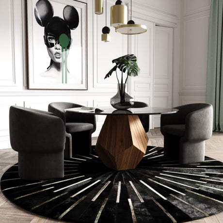   Geometrical Wooden Base Dining Table | Oroa.com