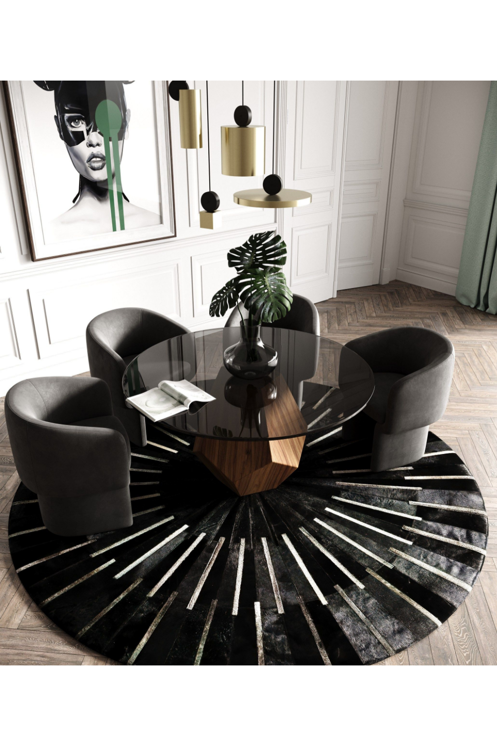   Geometrical Wooden Base Dining Table | Oroa.com