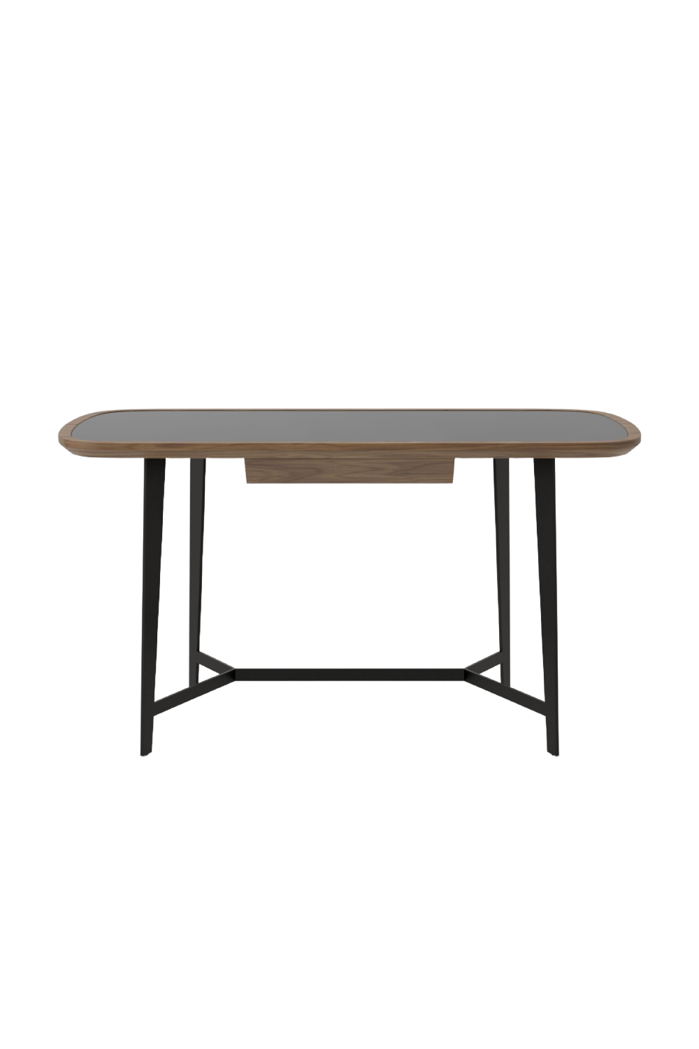   Black Glass 1-Drawer Desk | Oroa.com