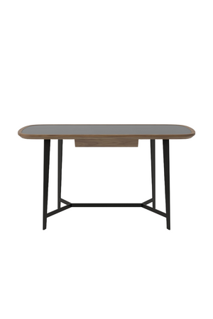   Black Glass 1-Drawer Desk | Oroa.com
