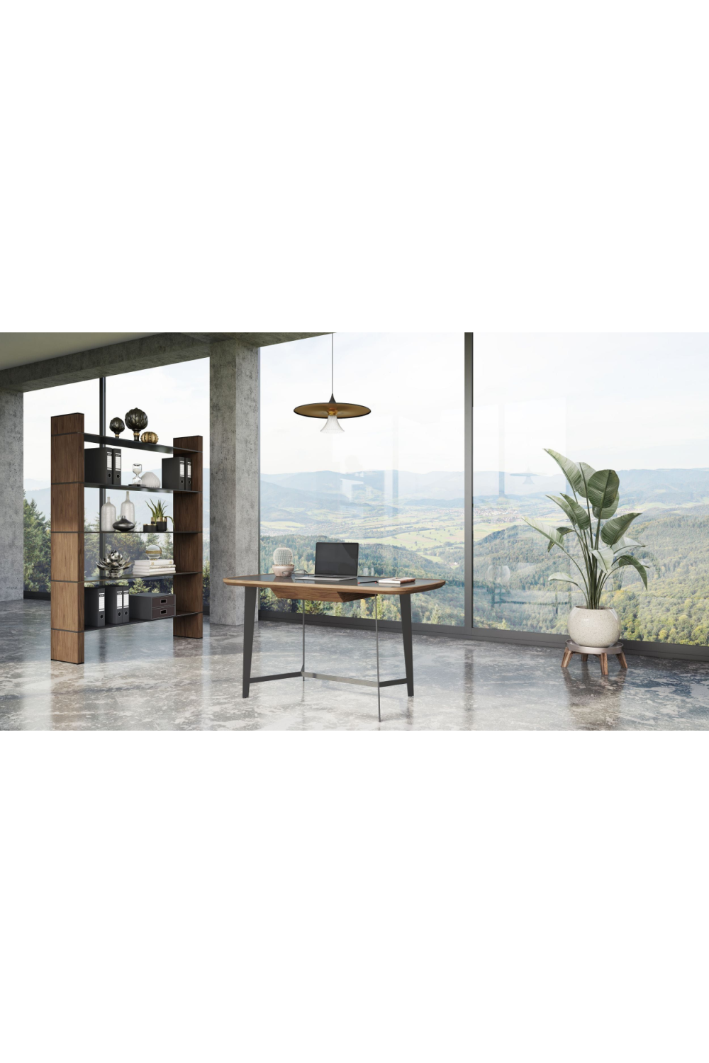   Black Glass 1-Drawer Desk | Oroa.com