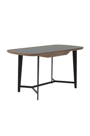   Black Glass 1-Drawer Desk | Oroa.com