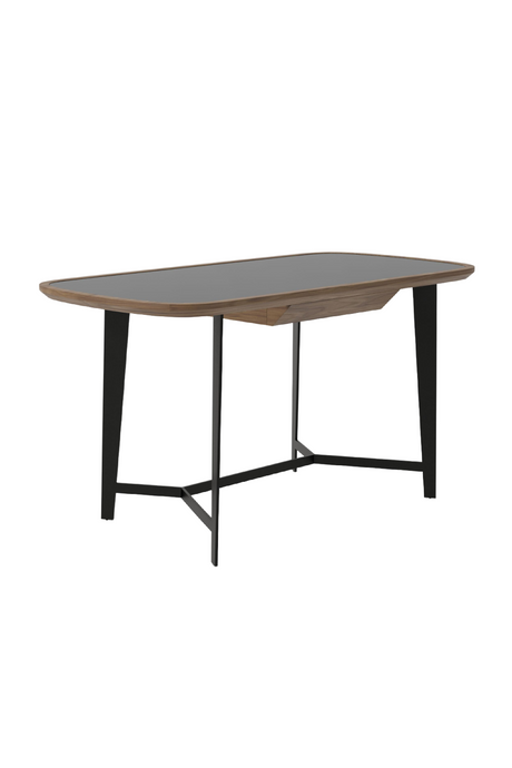   Black Glass 1-Drawer Desk | Oroa.com