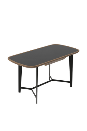   Black Glass 1-Drawer Desk | Oroa.com