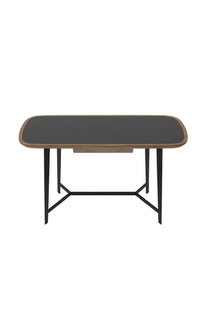   Black Glass 1-Drawer Desk | Oroa.com