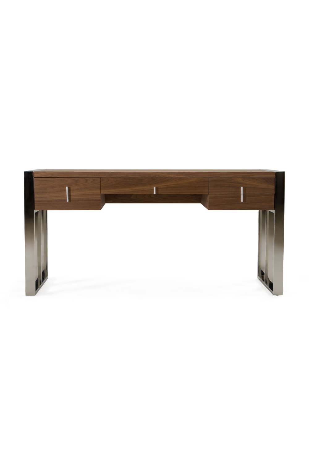   Walnut Veneer 4-Drawer Desk | Oroa.com