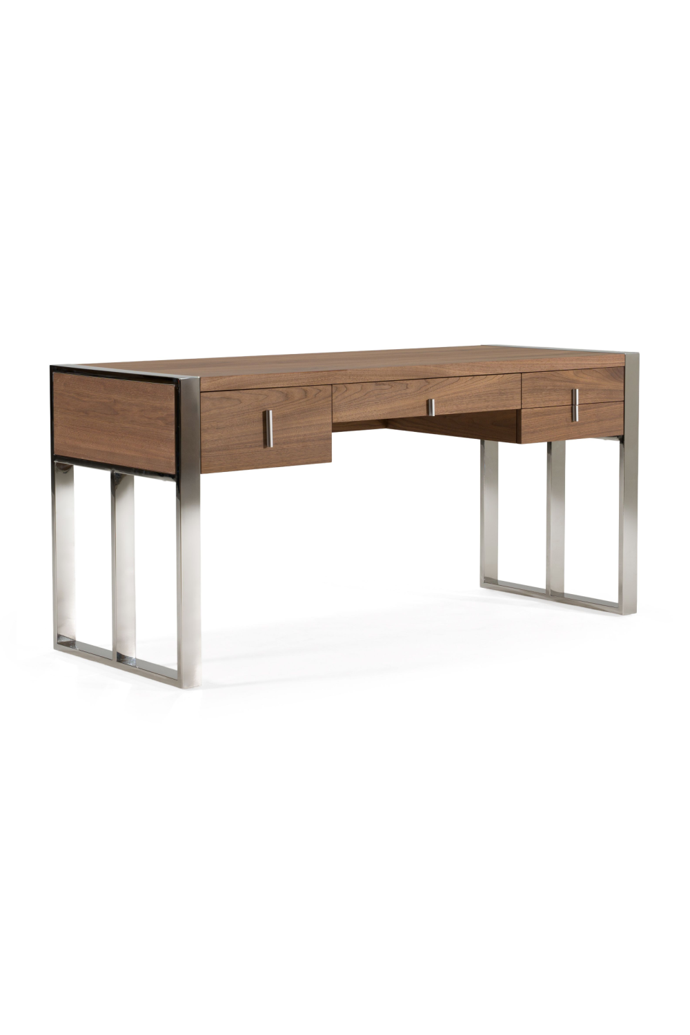   Walnut Veneer 4-Drawer Desk | Oroa.com