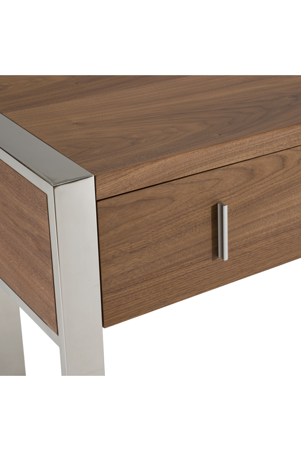   Walnut Veneer 4-Drawer Desk | Oroa.com
