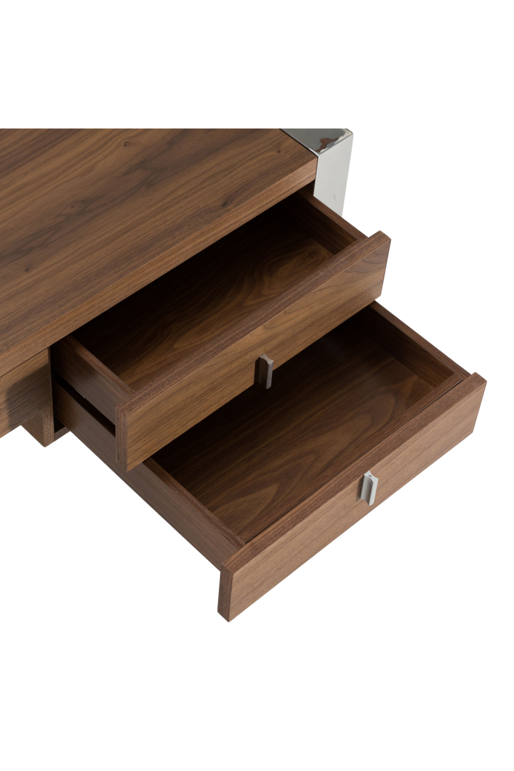   Walnut Veneer 4-Drawer Desk | Oroa.com