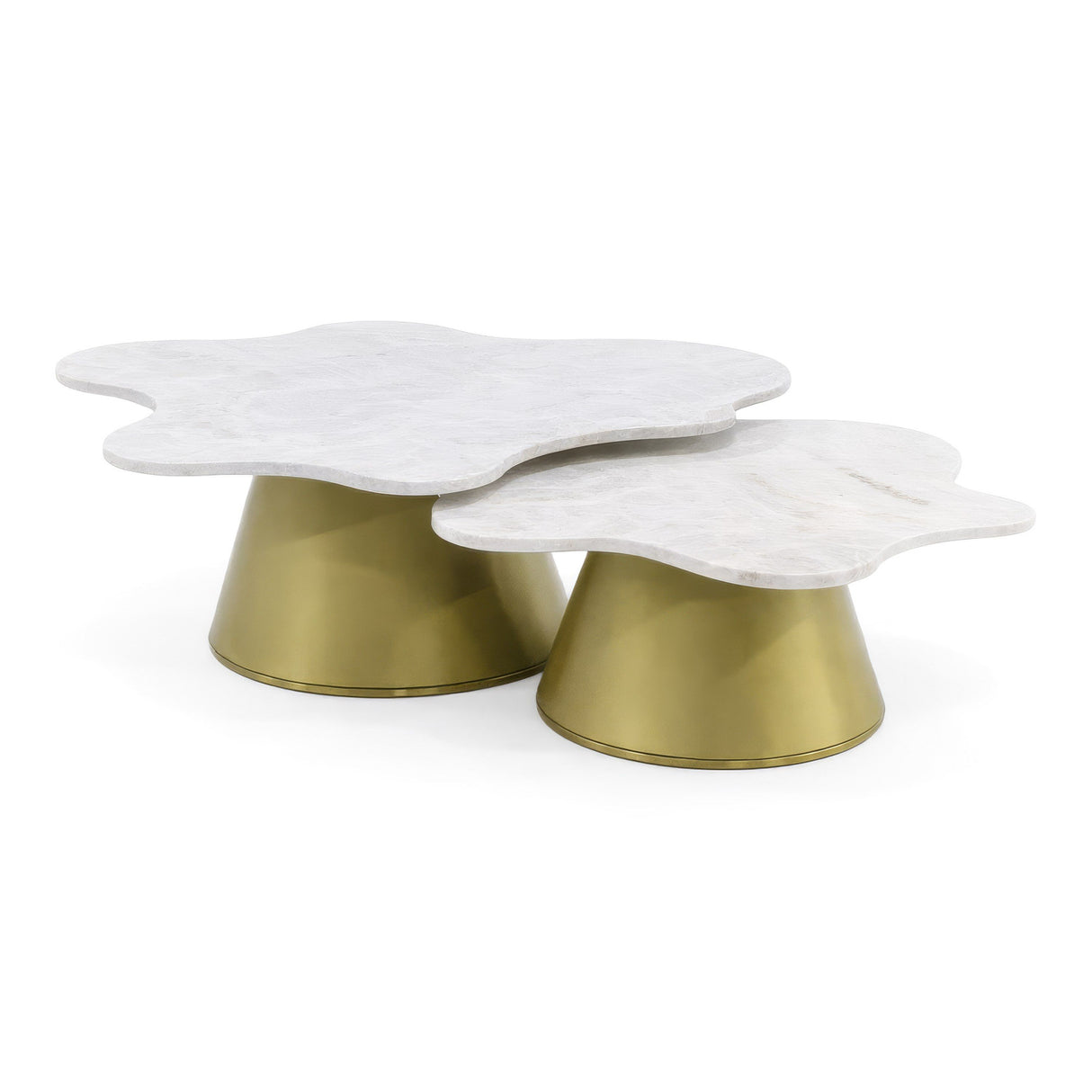   Freeform White Marble Coffee Tables (2) | Oroa.com