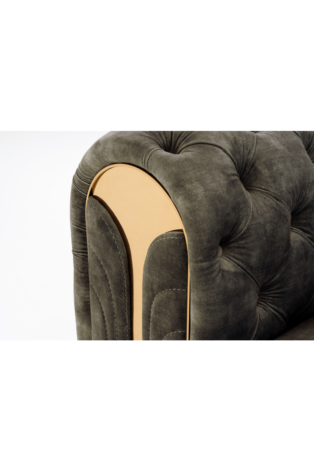   Gray Velvet Tufted Lounge Chair | Oroa.com